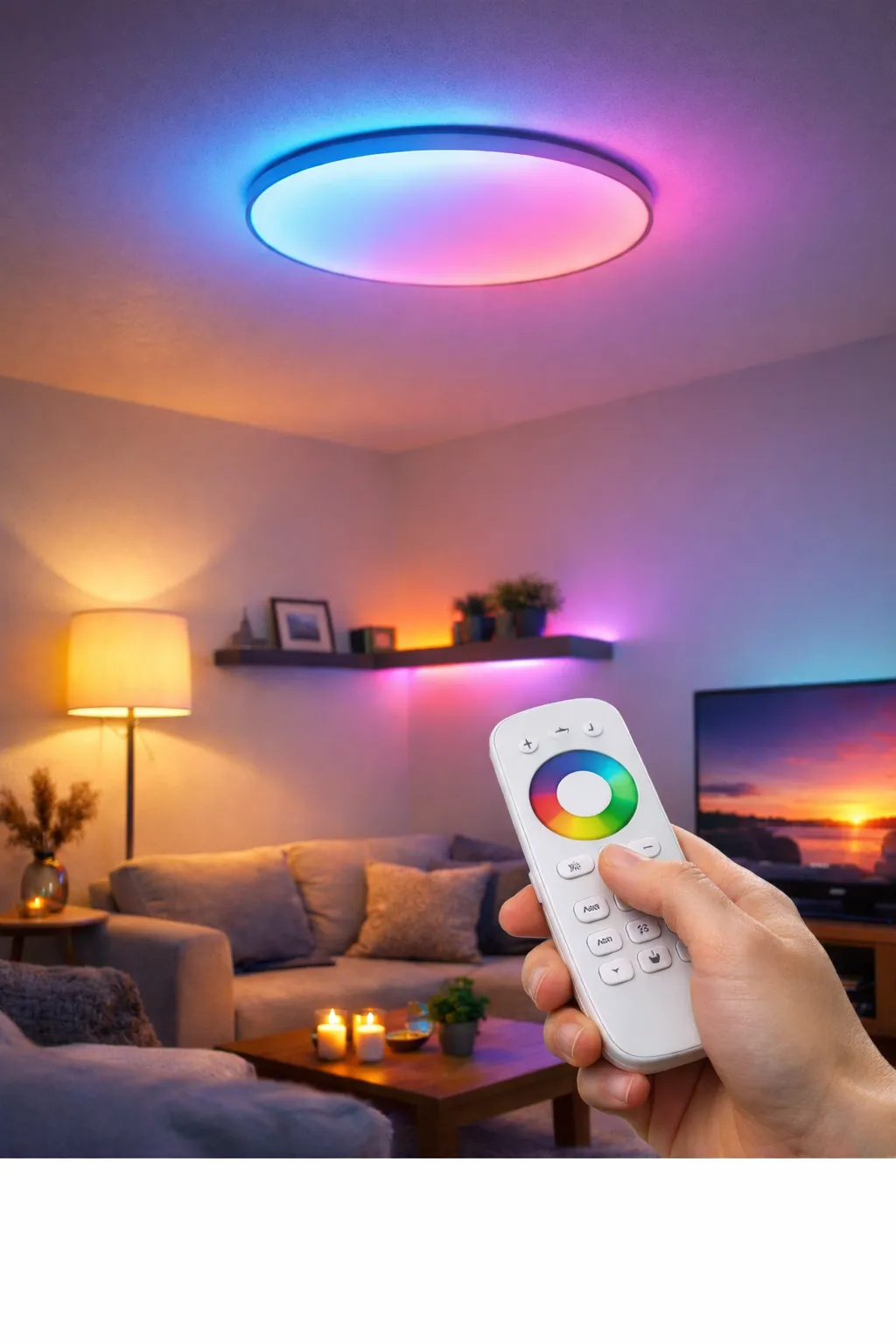 Moderne slimme lampen eenvoudig bedienen met een afstandsbediening.