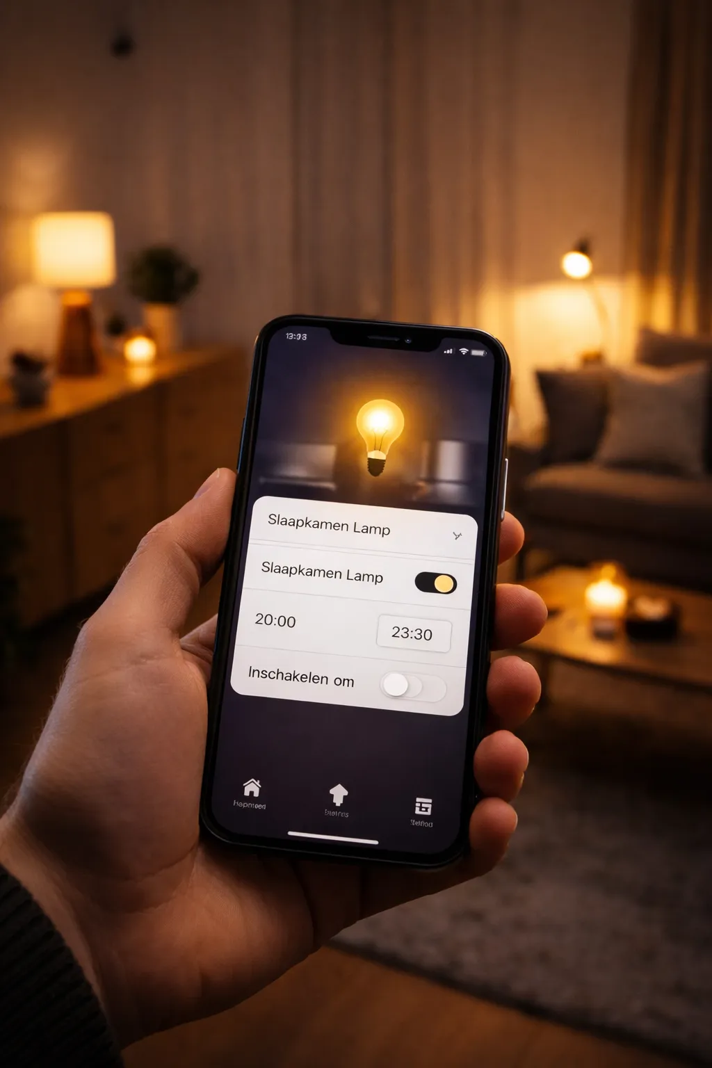 Lampen automatisch aan en uit op vaste tijden.