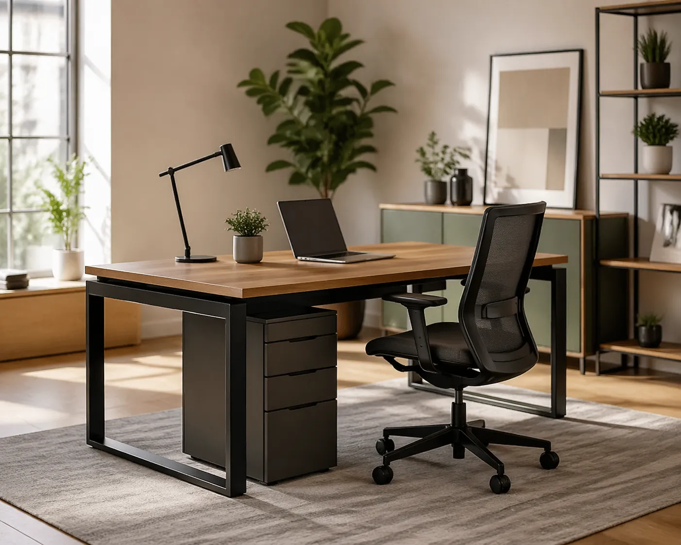 Slimme werkplek met warme uitstraling, ergonomisch comfort en blijvende waarde.