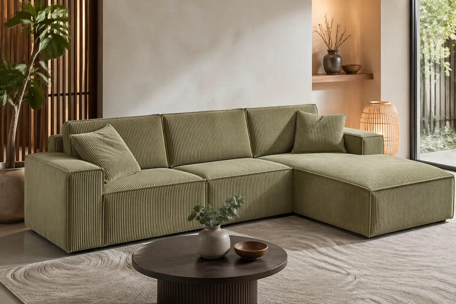 Ruime refurbished hoekbank met warme uitstraling, comfortabel zitgevoel en een slimme prijs.