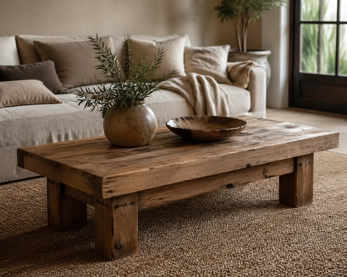 Warme, rustige blikvanger voor een geleefde zithoek.