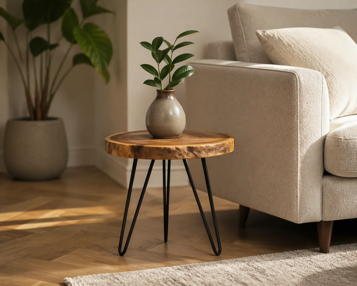 Klein meubel, groot effect in een warm en stijlvol interieur.